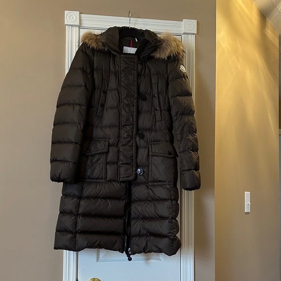 Moncler Dark Brown Puffer Jacket with Fur Trim - Picture 5 of 9
